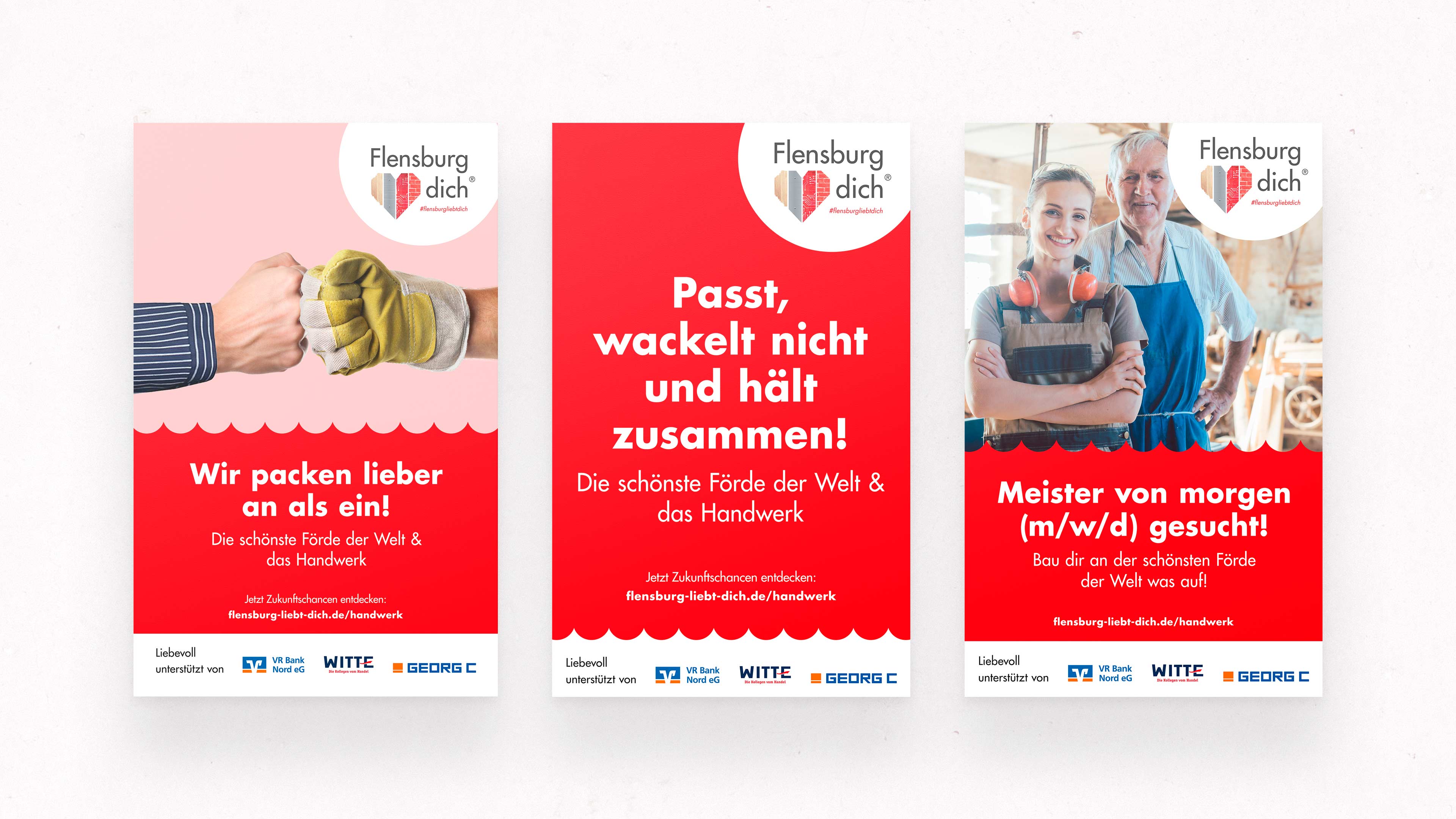 Drei Anzeigen fürs Handwerk von Flensburg Liebt Dich