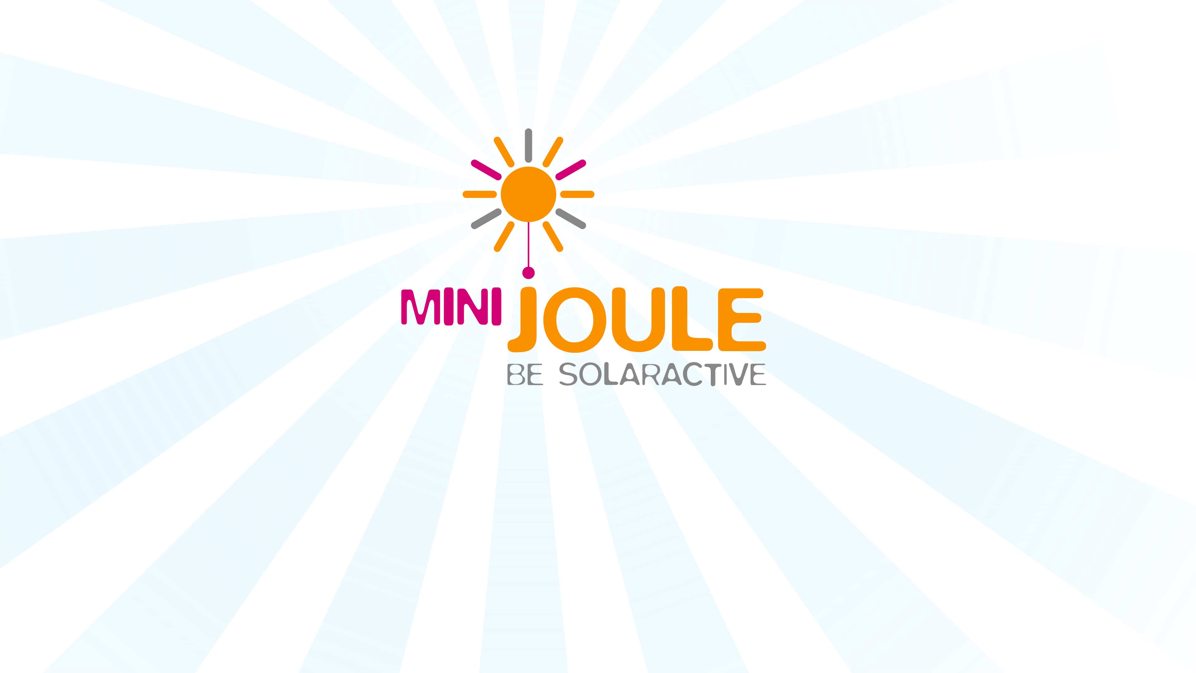Mini Joule Logo auf einem gestreiften Hintergrund