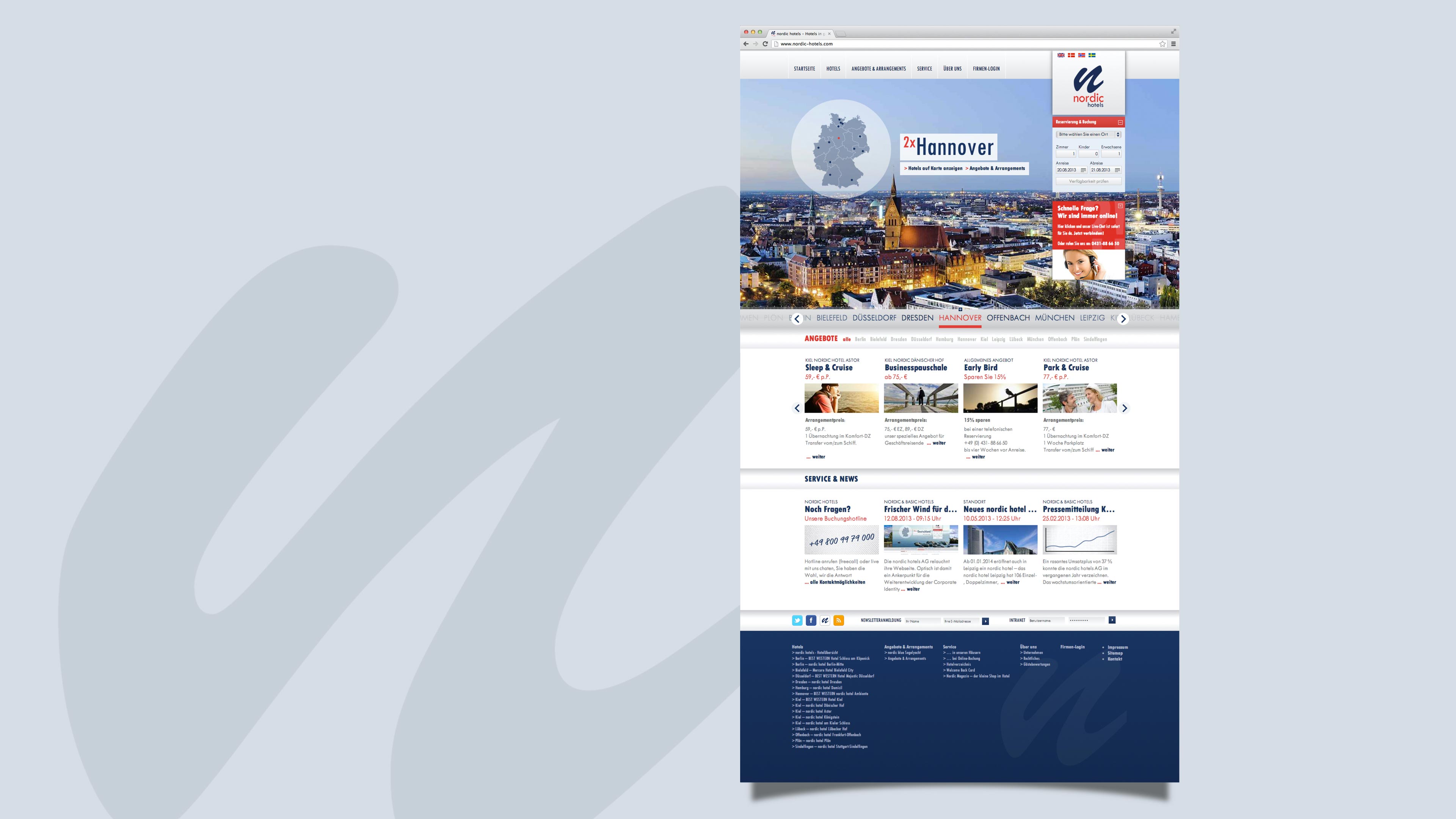 Homepage Startseite von Nordic Hotels