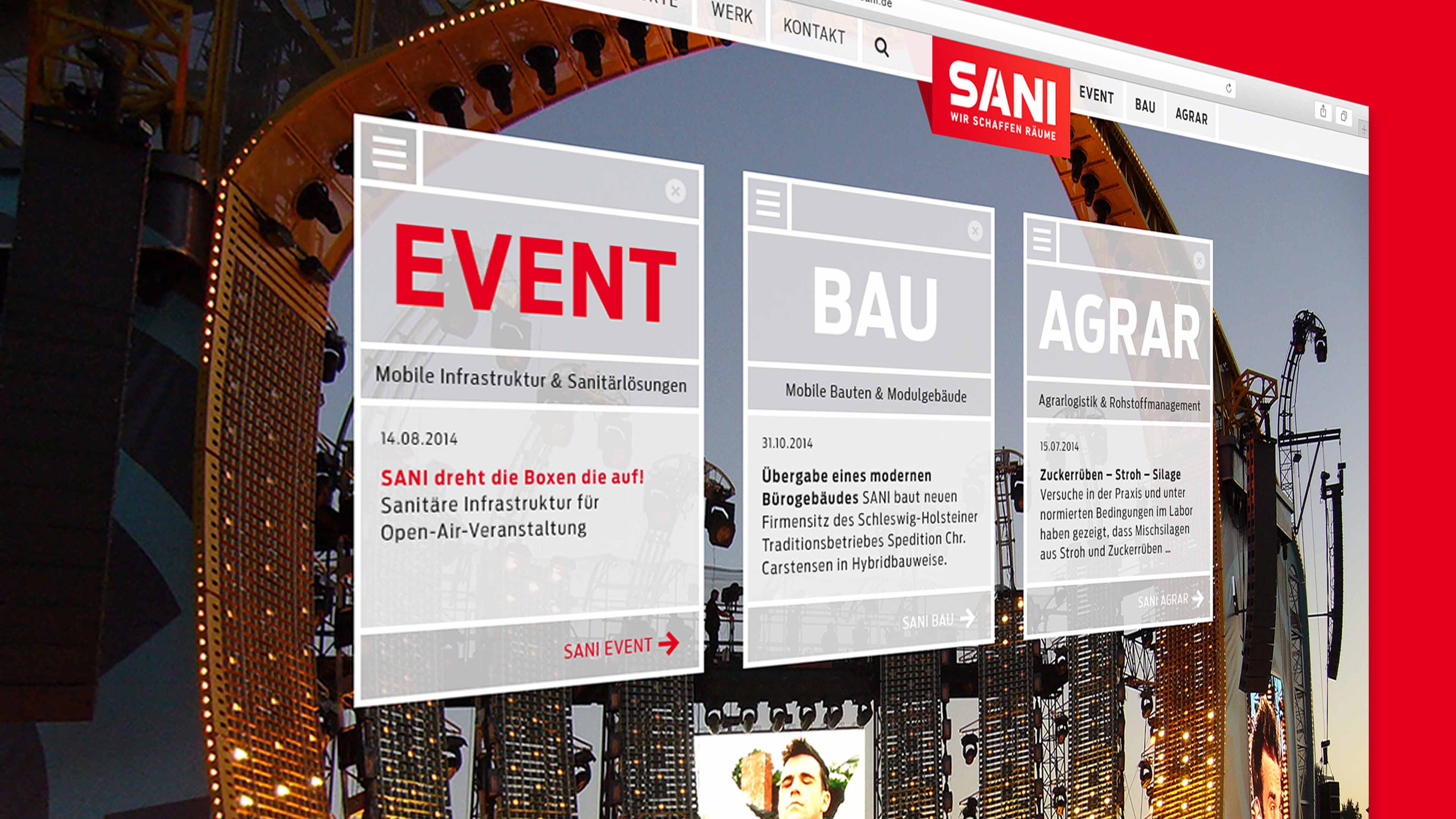 Ausschnitt der Sani Homepage