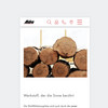 Screenshot der mobilen Seite für aldra.de zeigt ein Bild mit Holzstämmen und dem Titel Werkstoff, der die Sinne berührt