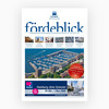 Das Fördeblick Magazin mit einem Luftbild von dem Sonwiker Hafen auf dem Cover