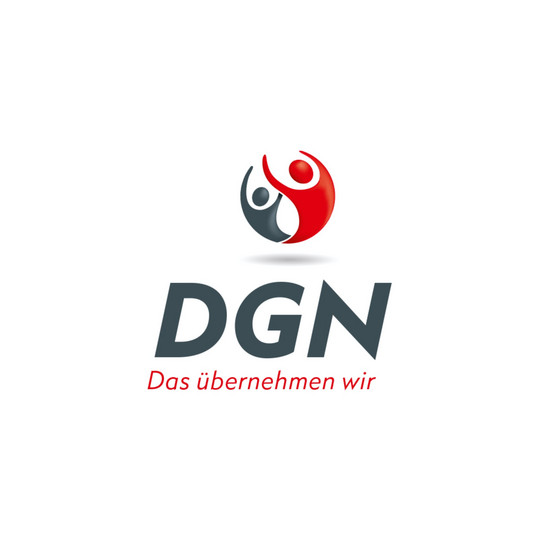 Logo von DGN mit Schriftzug "Das übernehmen wir".