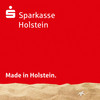 Rote Kachel mit Sand und dem Sparkassen Logo