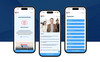 Die neue Webseite, dargestellt auf drei Handys.