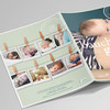 Rückseite der quadratischen Broschüre für Dr. Arne Raetz zeigt Babyfotos