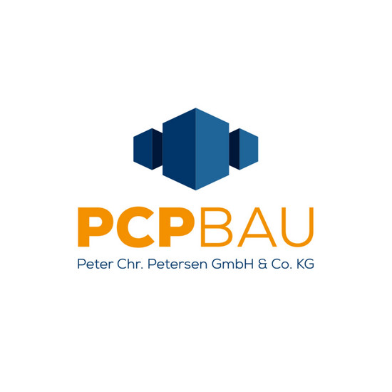 PCP Bau Logo in orange blauen Farben