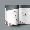 Aufgeschlagenes Corporate Design Manual von AxioDent, das die Größe und Gestaltung des Logos erläutert