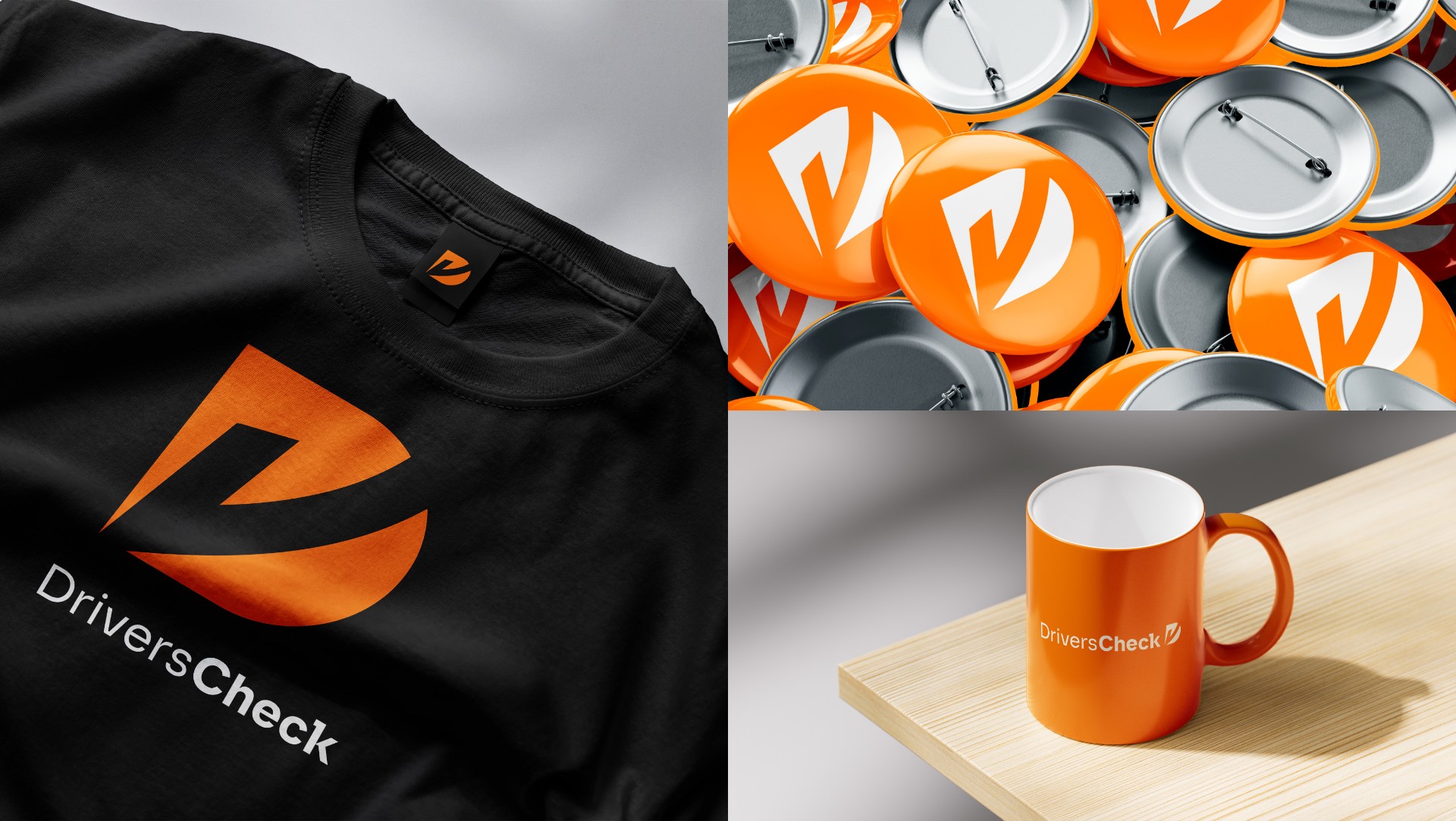 h2_driverscheck_slider_01.jpg Collage aus drei Fotos mit Merchandiseartikeln von DriversCheck. Ein Pullover, Buttons und eine Kaffeetasse.