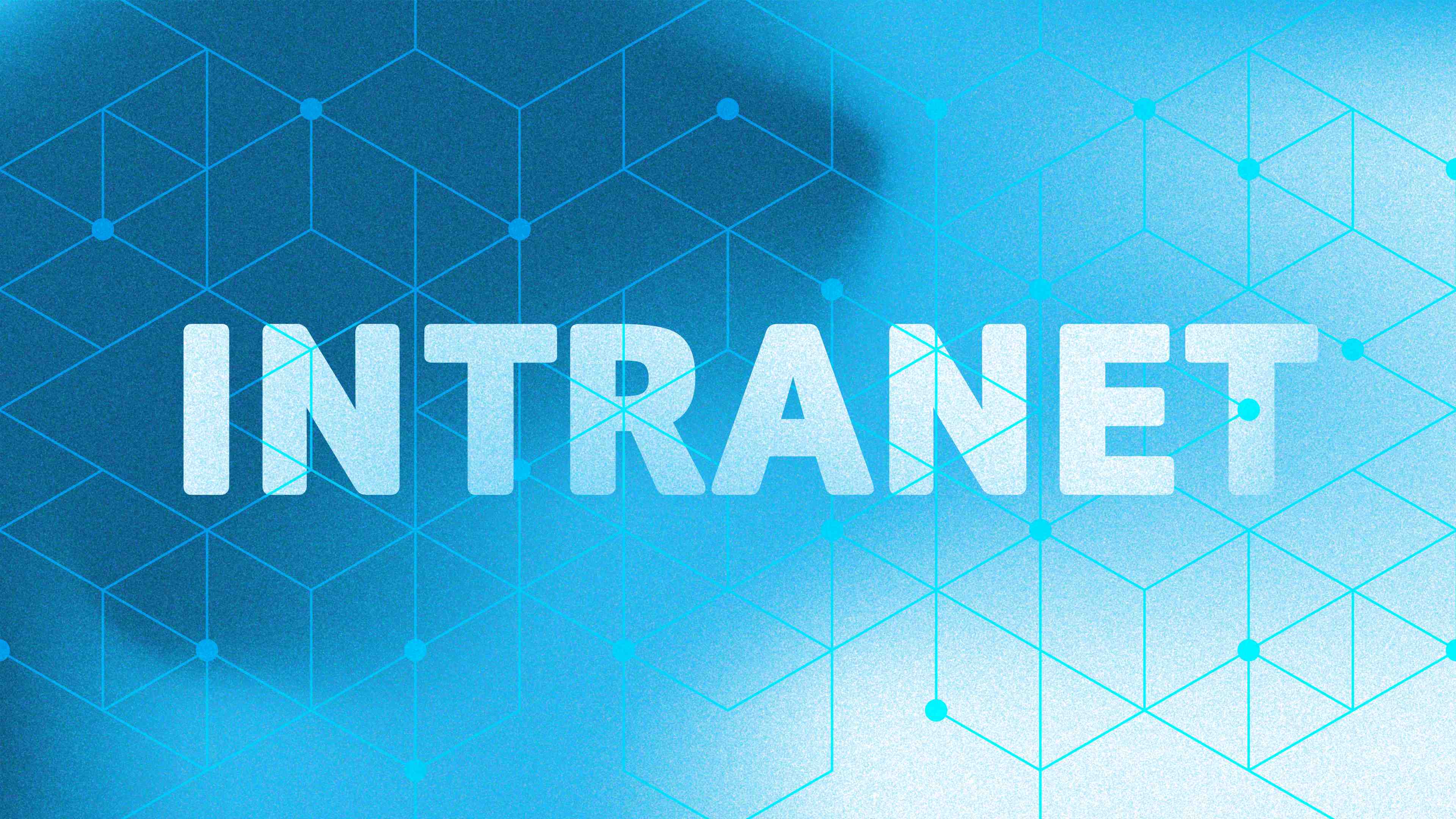 Blaue Grafik mit weißem Text 'Intranet'