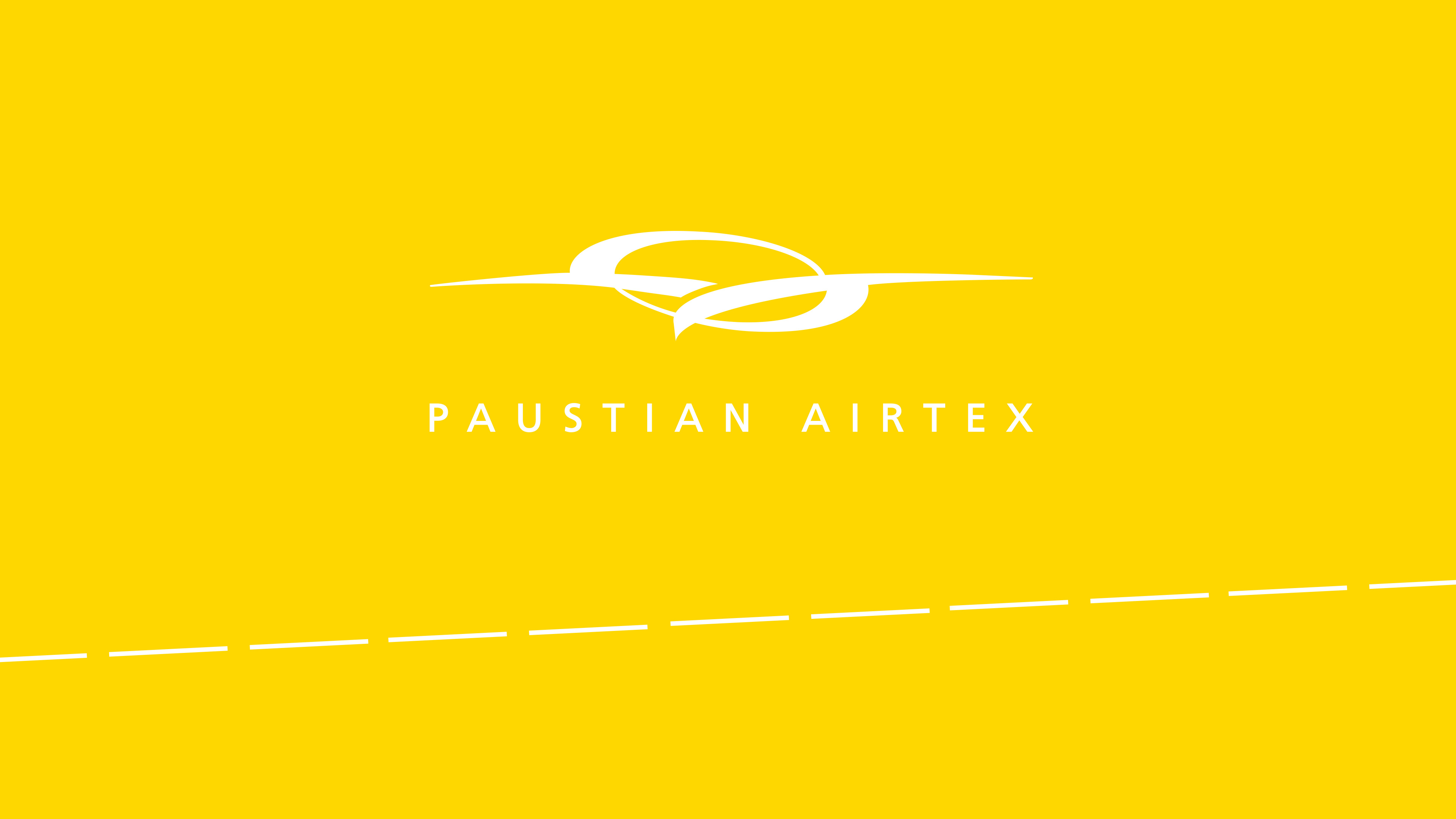 Logo von Paustian Airtex mit gelben Hintergrund