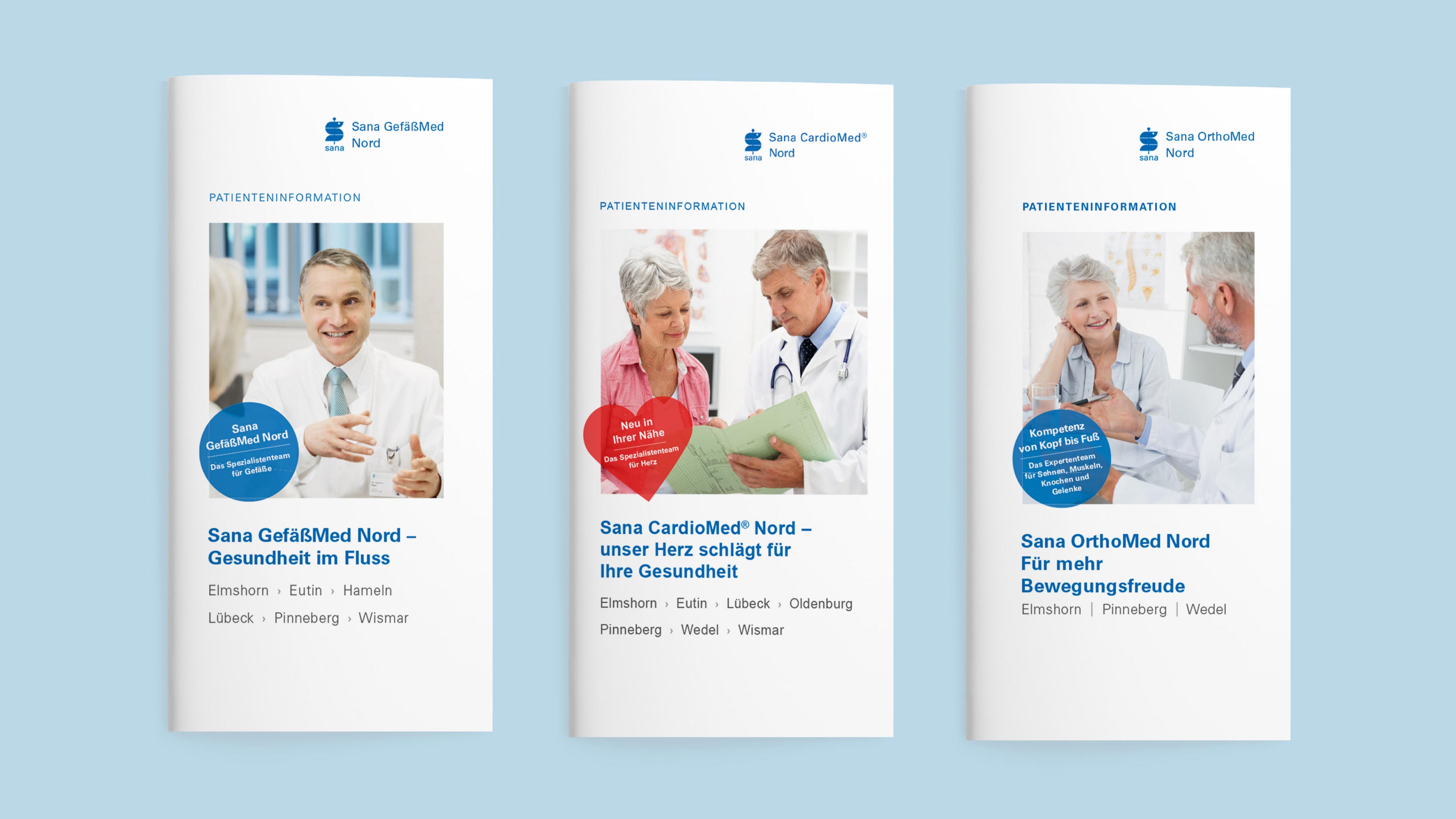 Drei Patienteninformations Broschüren