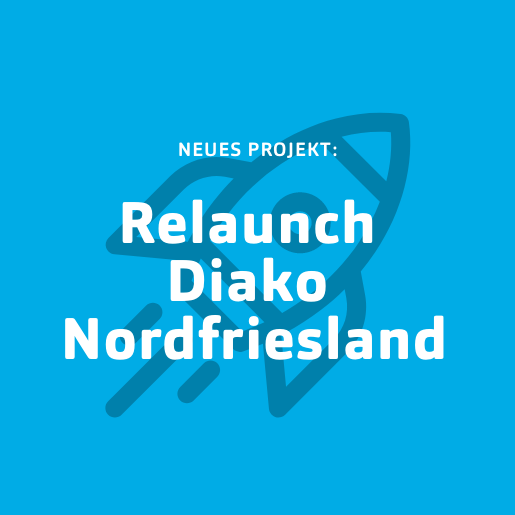 Blaue Kachel für Neukunde Relaunch Diako Nordfriesland