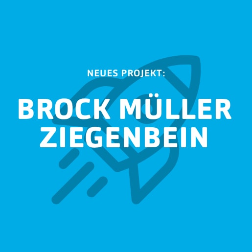 Blaue Kachel für Neukunde Brock Müller Ziegenbein