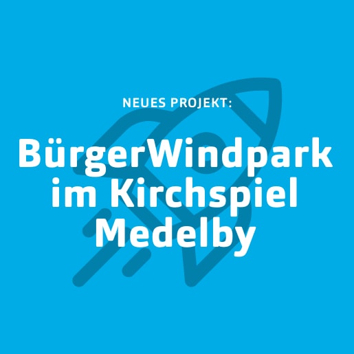 Blaue Kachel für Neukunde Bürgerwindpark im Kirchspiel Medelby