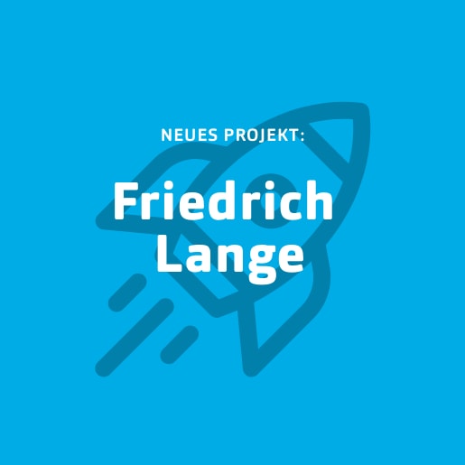 Blaue Kachel für Neukunde Friedrich Lange