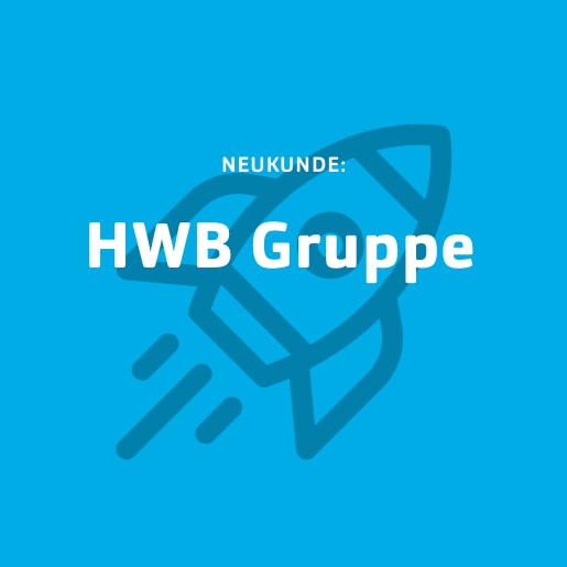 Blaue Kachel für Neukunde HWB Gruppe