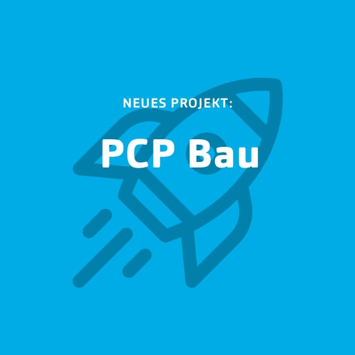Blaue Kachel für Neukunde PCP Bau