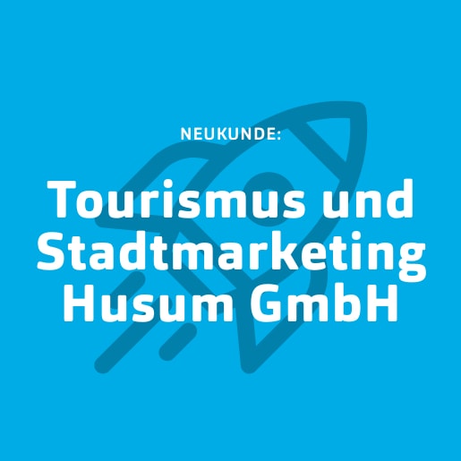 Blaue Kachel für Neukunde Tourismus und Stadtmarketing Husum GmbH