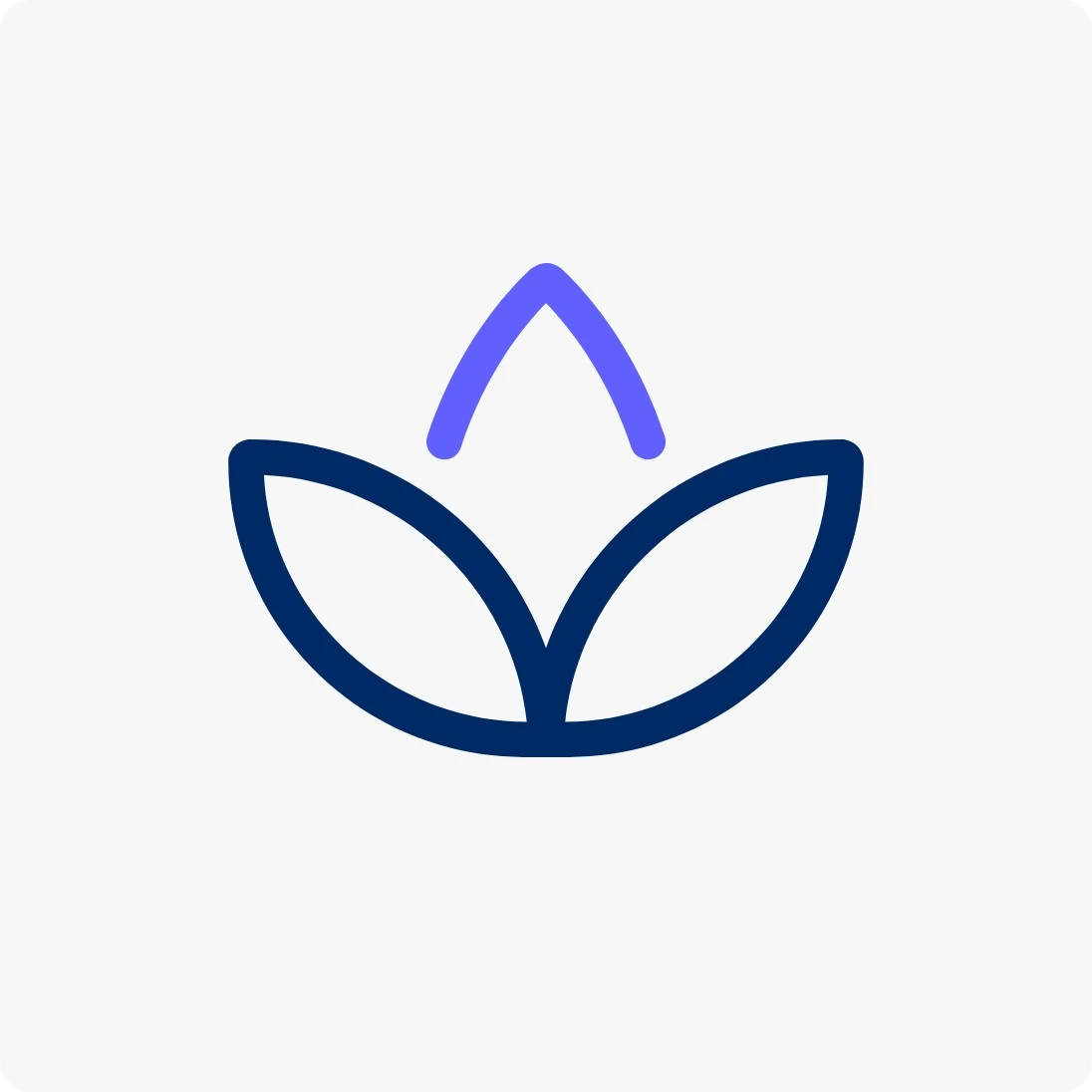 Minimalistische Grafik einer angedeuteten Blüte