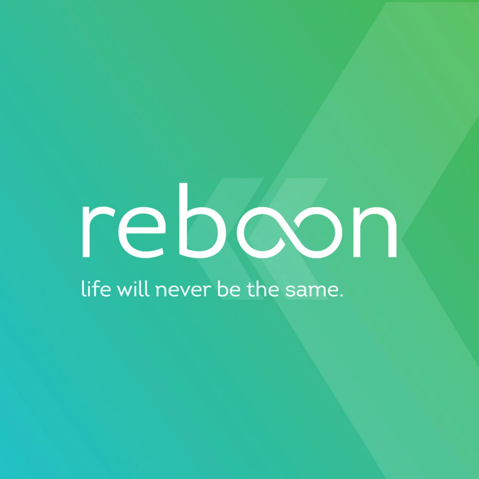 Grünes Reboon Logo mit weißer Schrift