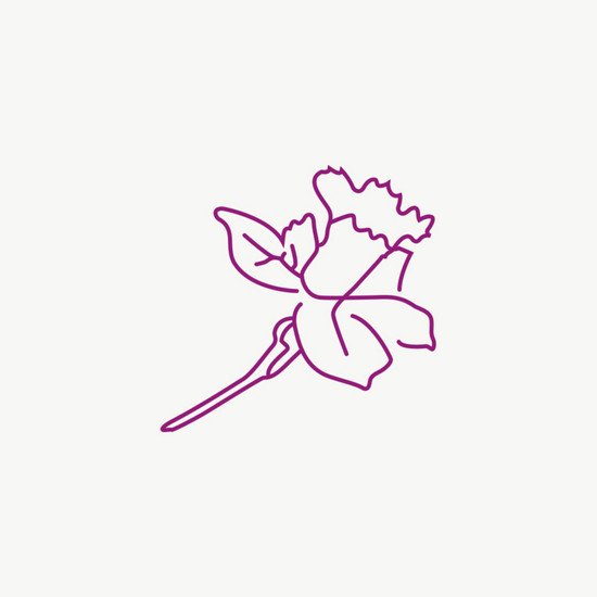 Eine lilane illustrierte Blume