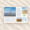 Geöffnetes Visitdenmark Ostsee Magazin mit Sand als underlay