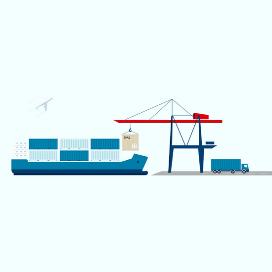 Illustrierter Container Hafen
