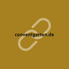 Schwarze URL conventgarten.de vor goldenem Hintergrund