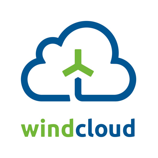 Blau grünes Logo von Windcloud