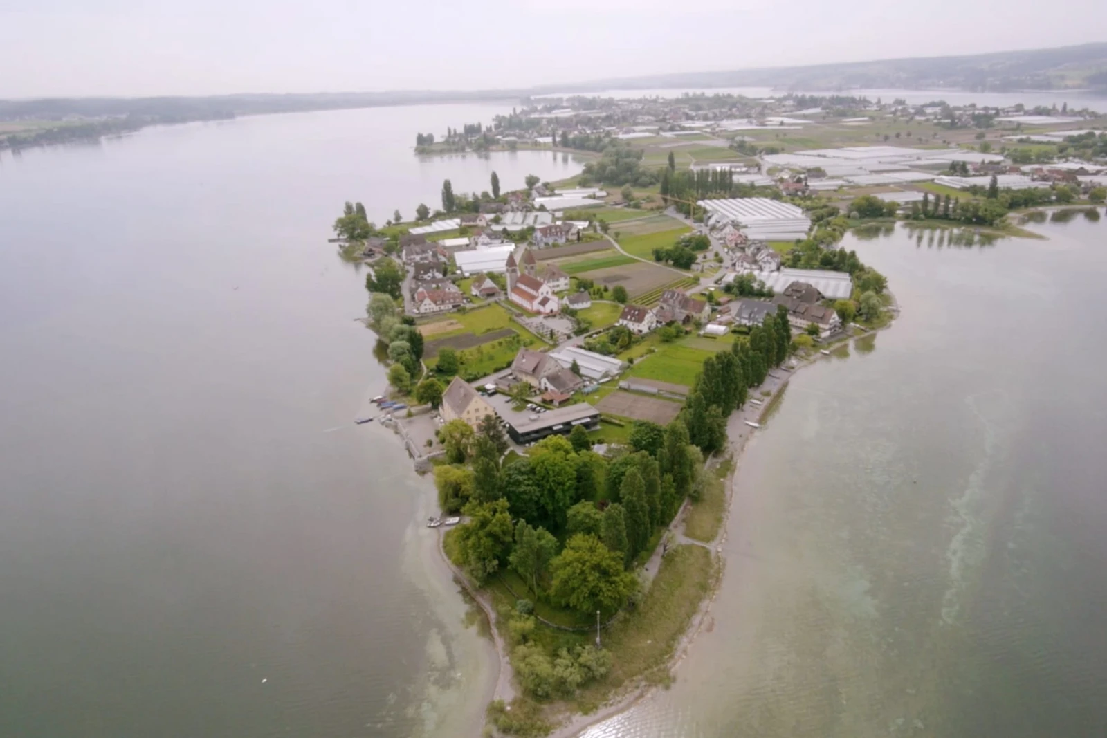 Luftbild auf die Gemüseinsel