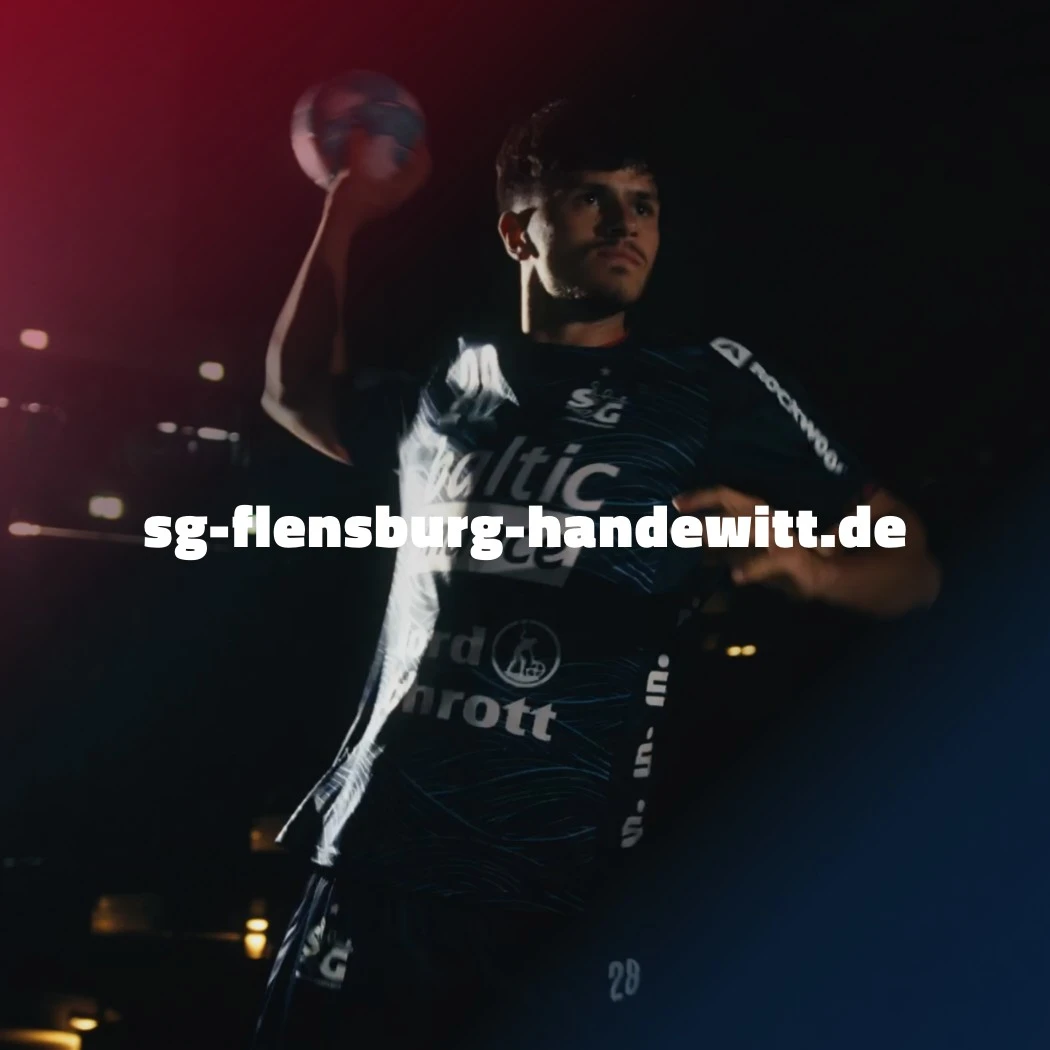 h2_sg_einlauftrailer_teaser_09.jpg Linkgrafik sg flensburg handewitt de im Hintergrund ein Foto von Volz bei einem Wurf aufs Tor