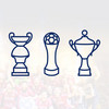 Drei Icons mit Pokalen