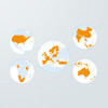 Fünf Kreise zeigen orange-markierte Länder in allen Kontinenten