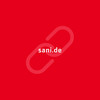 Sani URL auf rotem Hintergrund mit einem Kettensymbol