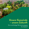 Wald und Schriftzug Unsere Gemeinde – unsere Zukunft auf grüner Fläche