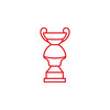Roter illustrierter Pokal