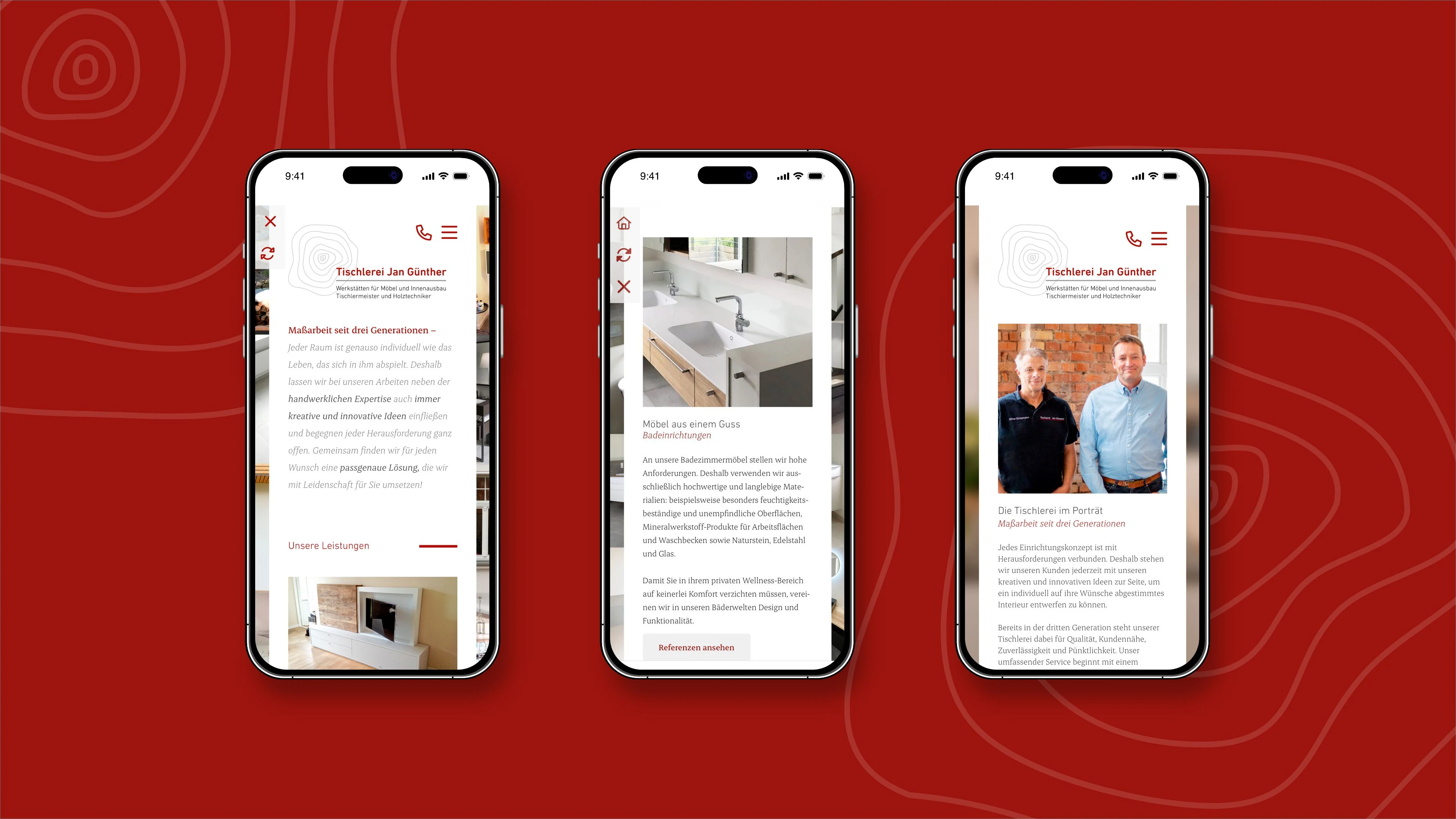 Die neue Website in der mobilen Ansicht