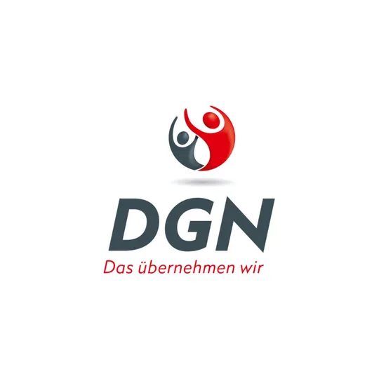 Logo von DGN mit Schriftzug 'Das übernehmen wir'.