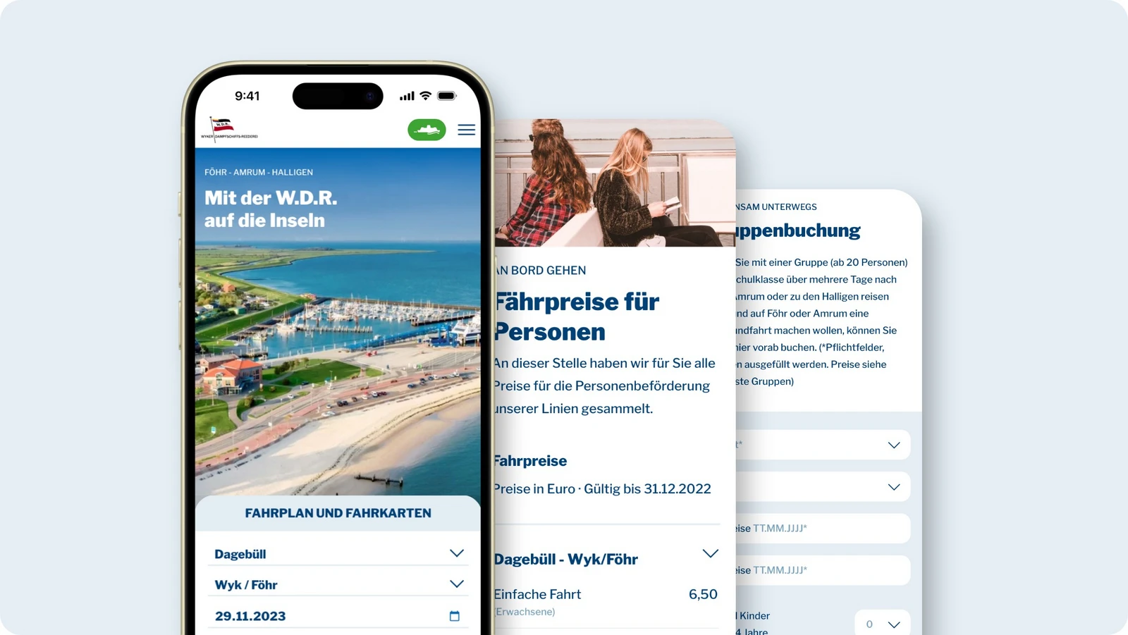 Einblicke in die Website auf Smartphone