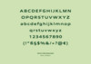 Grünes Bild mit Buchstaben