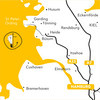 Gelbe Landkarte von Nordfriesland