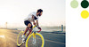 Mann auf gelben Fahrrad