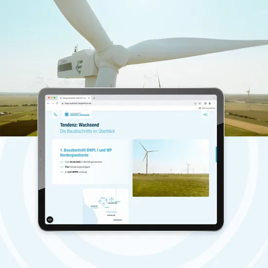 Die neue Website in der Tabletversion