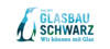 Hellblaues Logo von Glasbau Schwarz 