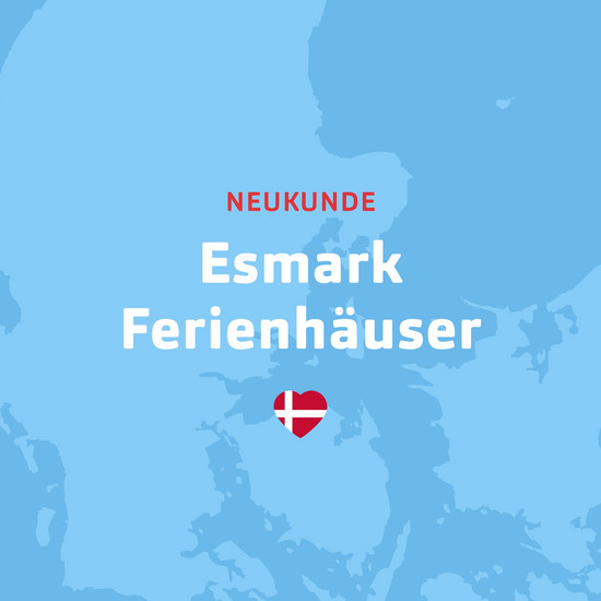 Eine Dänemark Karte mit einer weißen Schrift als Overlay