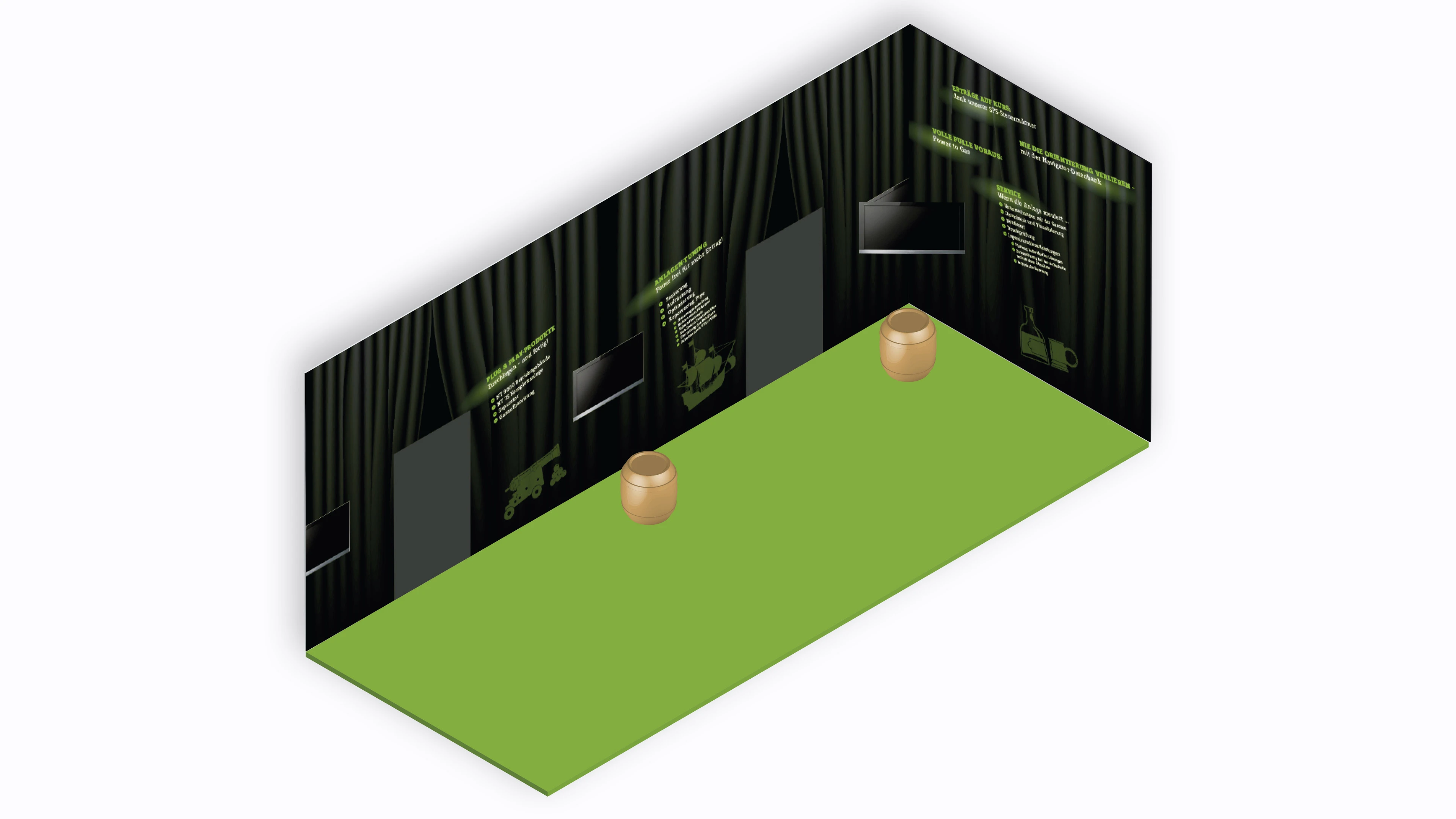 hochzwei_ntec_slider_03.jpg Animierter Messestand Raum mit grünem Boden