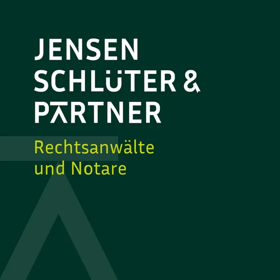 Grüner Hintergrund, davor in weißer Schrift: Jensen, Schlüter & Partner.