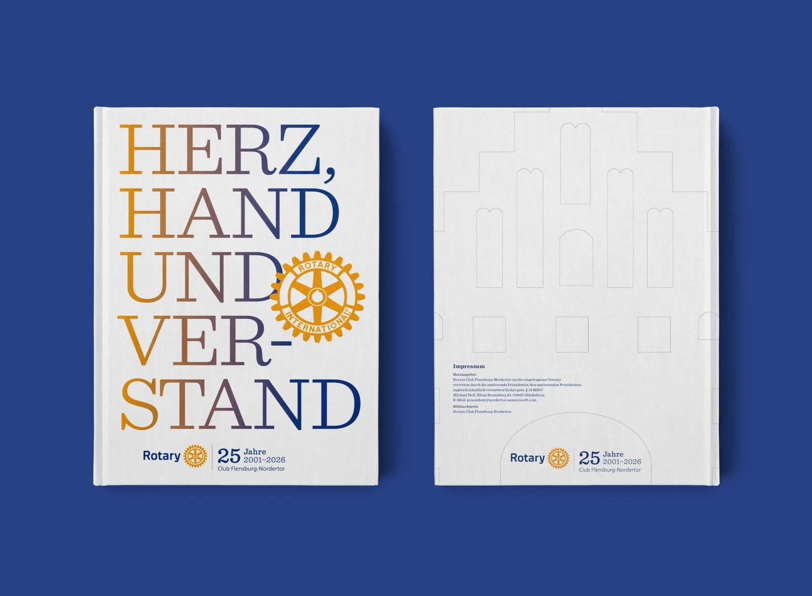 Vorder- und Rückseite des Flensburger Rotary Club Jubiläumsmagazins