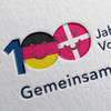 Zwei nullen in Form von einer dänischen und deutschen Flagge